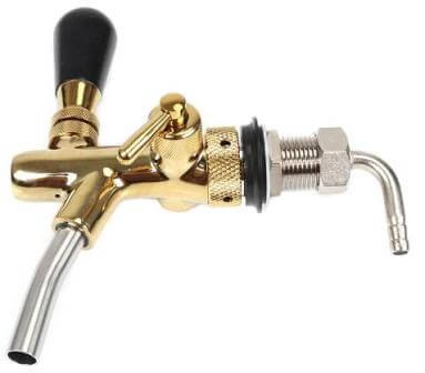 EF-1(S)：Adjustable draft beer faucet with golden plating