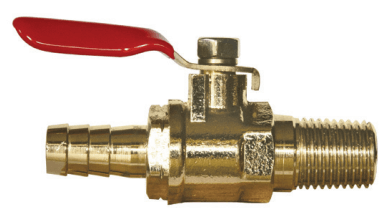 Ball Valve, 1/4” MPT x 3/8” Barb